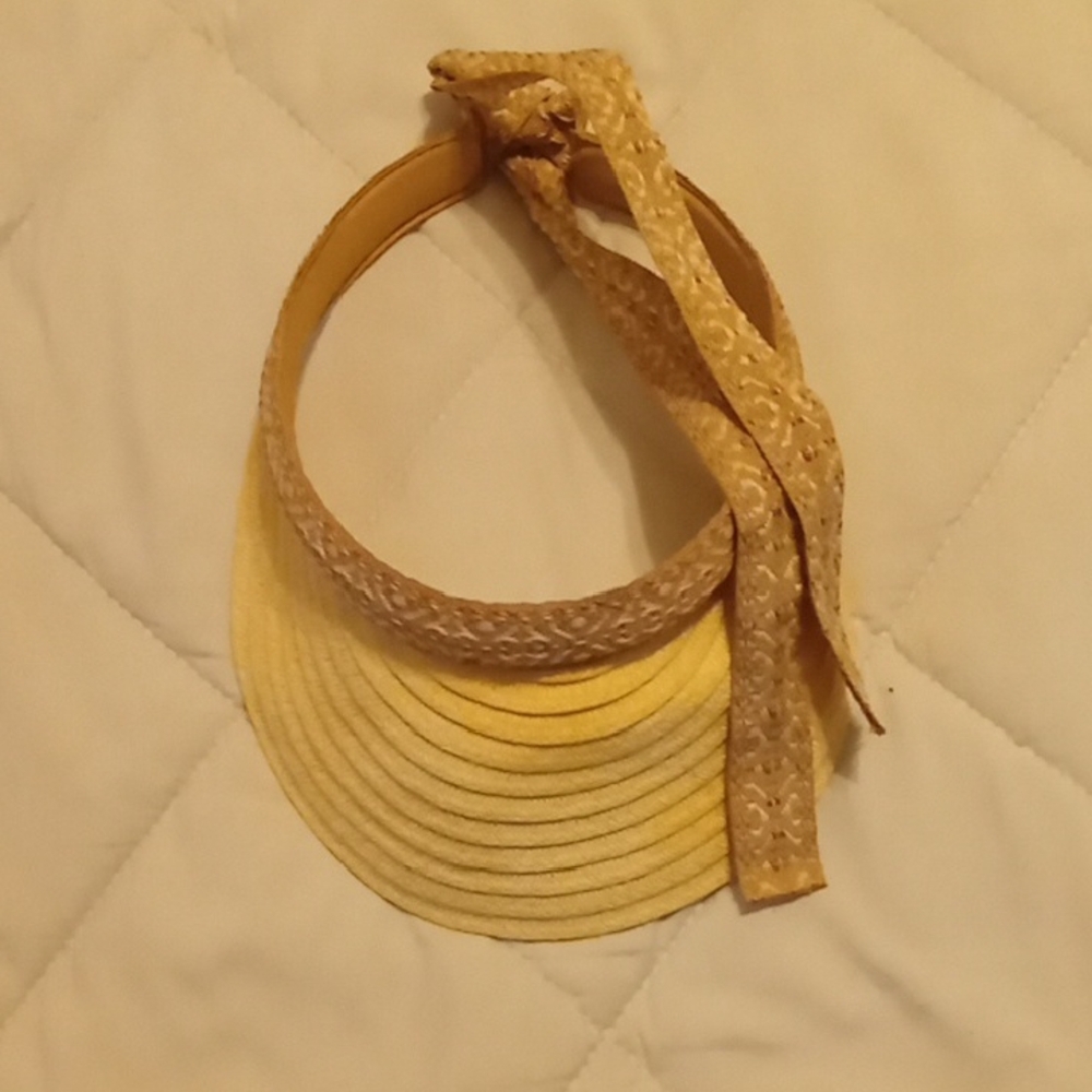 Yellow and Tan Women's Sun Visor
